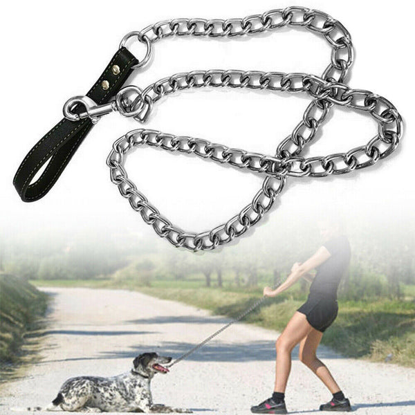 1PCS 1.2m Metal Chain Dog Lead – Heavy Duty Anti-Chew Puppy Leash