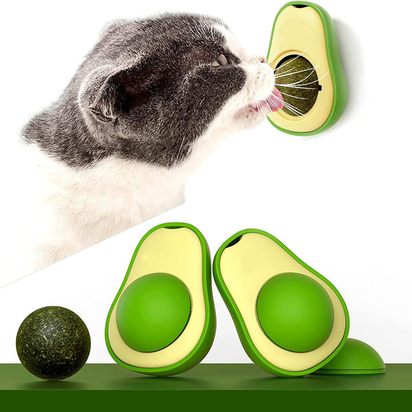 Cute Avocado Catnip Toys – Interactive Teeth Cleaning Treat for Cats