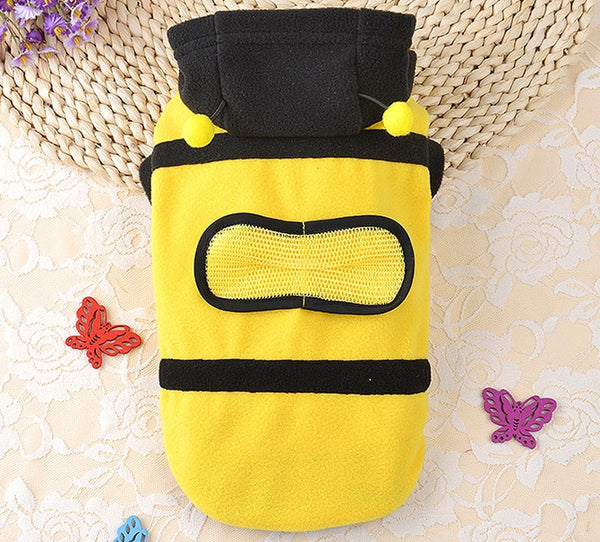 Cute Bees Pet Clothes – Soft Fleece Teddy Poodle Dog Clothes for Cats & Dogs, Pet Apparel Accessories