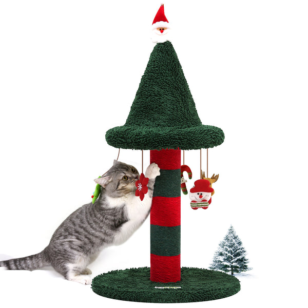 31-Inch Christmas-Style Cat Scratching Post – Festive Design for Fun and Healthy Play