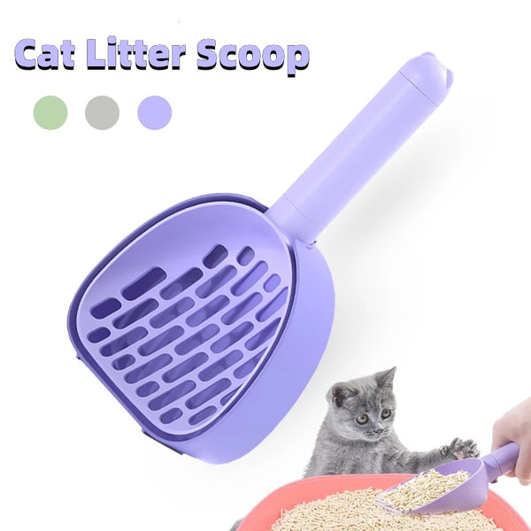 Cat Litter Scoop – Durable Plastic Poop Scoop with Base for Easy Cleaning