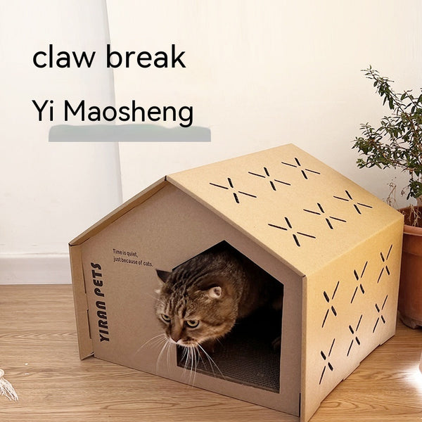 Claw Board Cat House Paw Grinder – Multi-Function Scratching Post and Resting Space for Cats