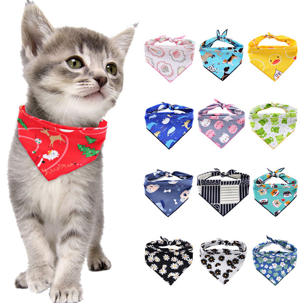 Adjustable Dog Bandana – Cotton Pet Neckerchief & Cat Triangle Scarf for Small, Medium & Large Pets ✨