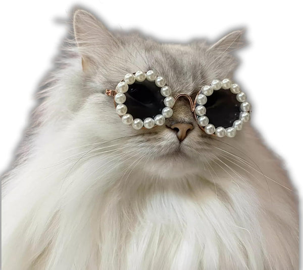 Cat & Dog Pearl Sunglasses – Extravagant, Funny & Cute Dress-Up Costume Accessories for Pets