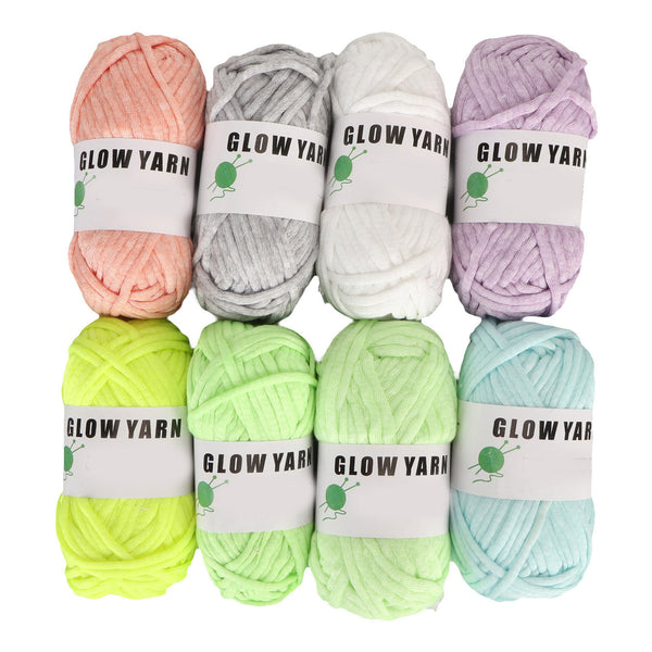 8 Rolls Luminous Yarn – Glow in the Dark DIY Crochet Yarn for Arts and Crafts